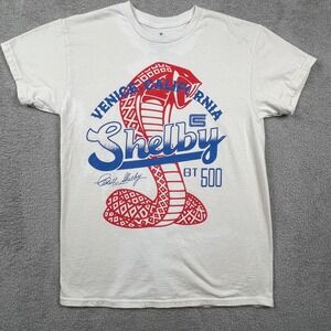 Shelby GT500 Graphic T-Shirt Men Medium White Cobra Venice California Automotive